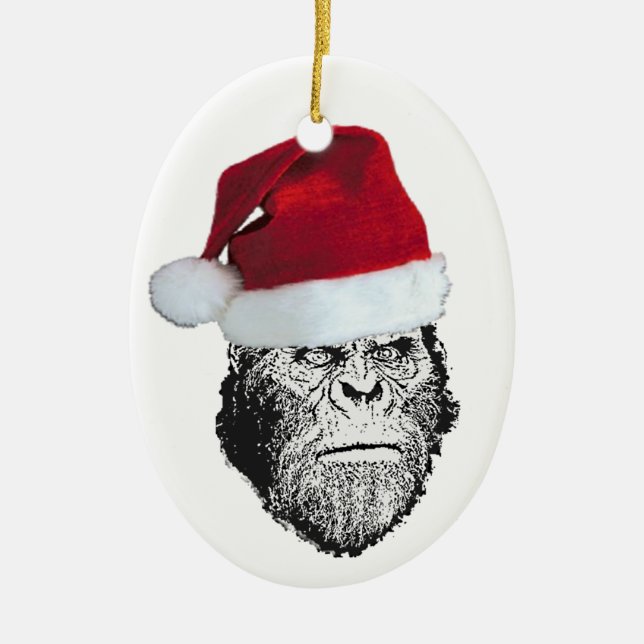 Ornement drôle d'arbre de Noël de Sasquatch Père (Devant)