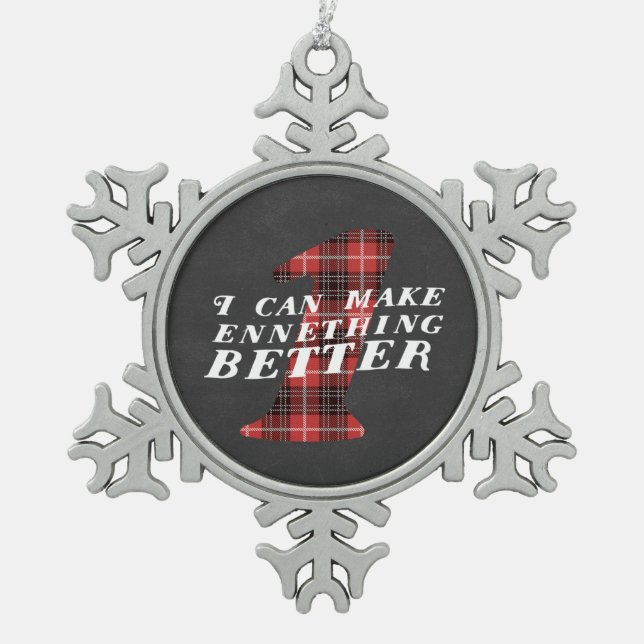 Ornement drôle de flocon de neige d'Enneagram 1 (Devant)