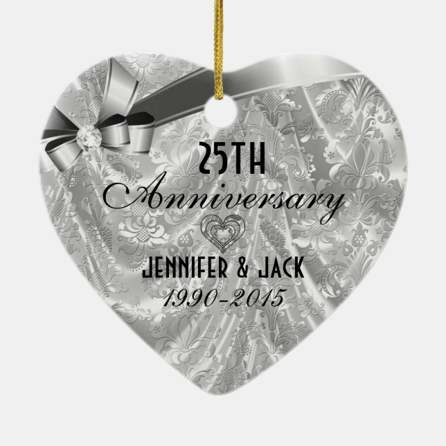 Ornement du 25e anniversaire du Mariage noir et ar (Dos)