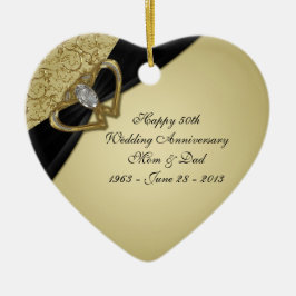Ornement du 50e anniversaire du Mariage Black d'or