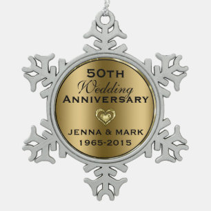 Ornement du 50e anniversaire du Mariage d'or métal