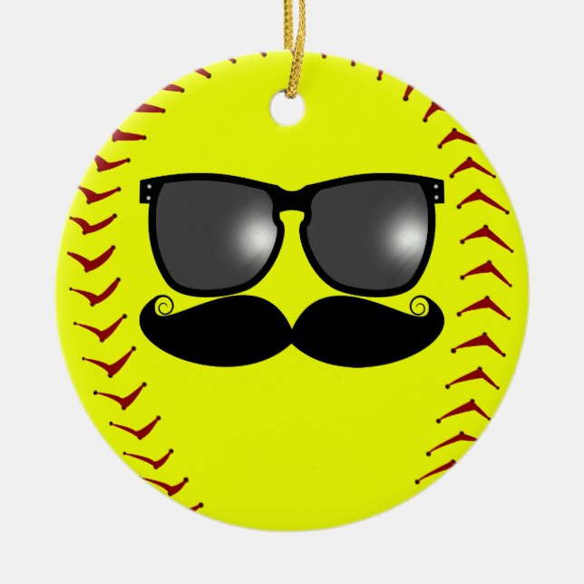 Ornement du base-ball de Fastpitch de moustache (Devant)