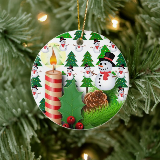 Ornement du cercle de Noël, bougie de neige (Arbre)
