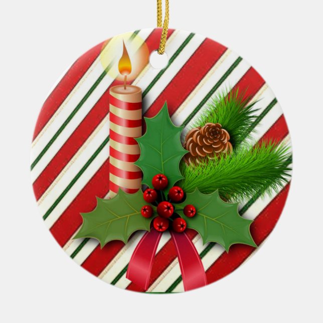 Ornement du Cercle de Noël, bougie de Noël (Devant)