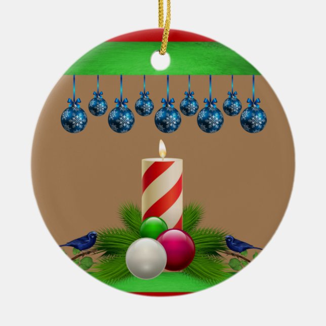 Ornement du Cercle de Noël, bougie de Noël (Devant)