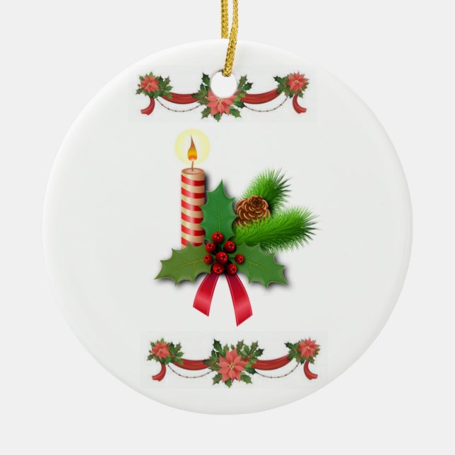 Ornement du Cercle de Noël, bougie de Noël (Devant)