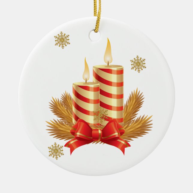 Ornement du Cercle de Noël, bougie de Noël (Devant)
