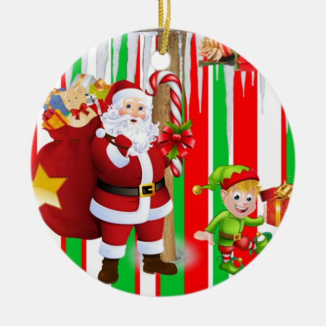Ornement du Cercle de Noël, Elfe de Père Noël (Devant)