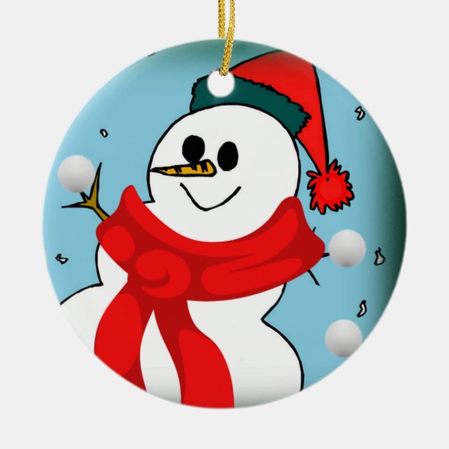 Ornement du Cercle de Noël, Snowman (Devant)