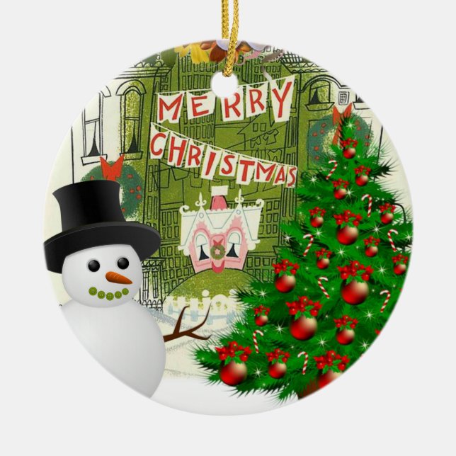 Ornement du Cercle de Noël, Snowman (Devant)