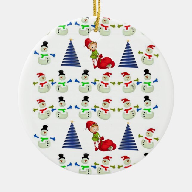 Ornement du Cercle de Noël, Snowman (Devant)