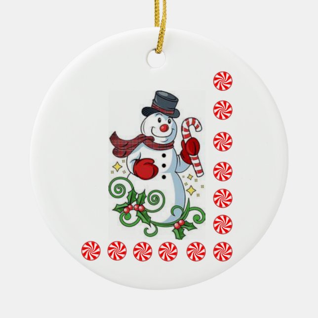 Ornement du Cercle de Noël, Snowman (Devant)
