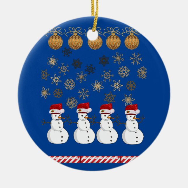Ornement du Cercle de Noël, Snowman (Devant)