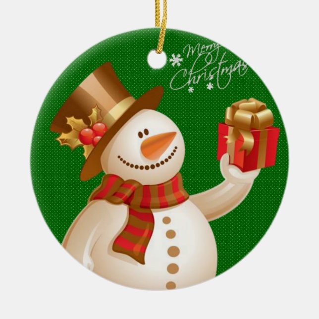 Ornement du Cercle de Noël, Snowman (Devant)