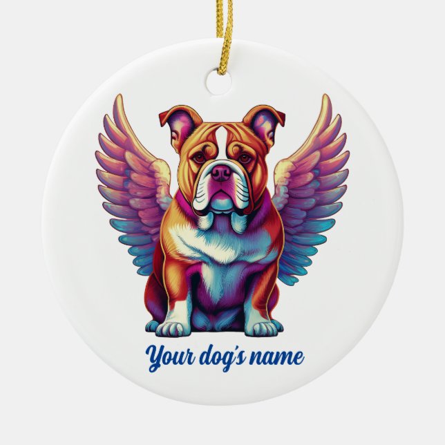 Ornement du Mémorial des Chiens de Bulldog Angel (Devant)
