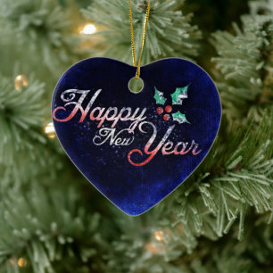 Ornement du nouvel an en forme de coeur