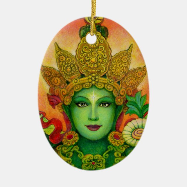 Ornement du visage de Tara vert de déesse (Devant)