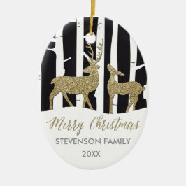 Ornement éclatant de cerfs communs d'or de Joyeux