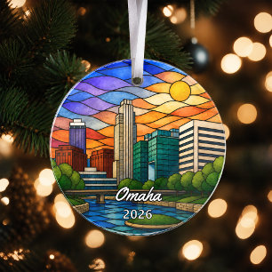 Ornement en acrylique personnalisé d'Omaha, Nebras