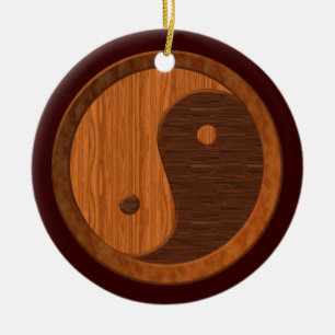 Ornement en bois Yin Yang