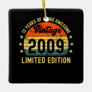 Ornement En Céramique 13e anniversaire cadeaux vintage 2009 édition limi