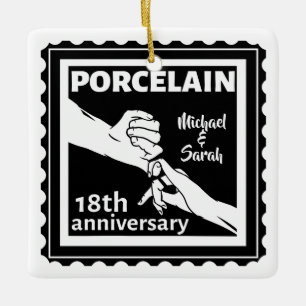 Ornement En Céramique 18e anniversaire mariage porcelaine traditionnelle