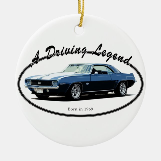 ORNEMENT EN CÉRAMIQUE 1969 BLEU DE CAMARO YENKO (Devant)