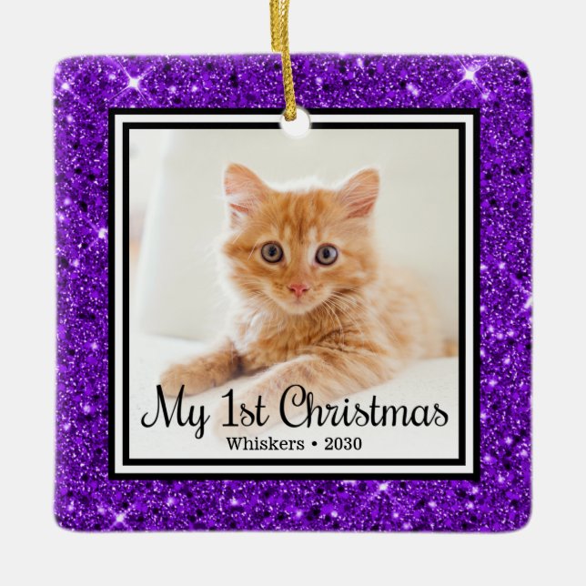 Ornement En Céramique 1er Noël 2 Photo Kitten (Devant)