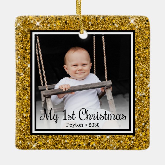 Ornement En Céramique 1er Noël du bébé (Devant)