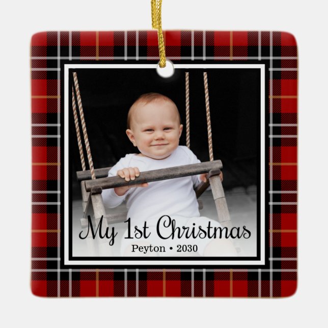 Ornement En Céramique 1er Noël du bébé (Devant)