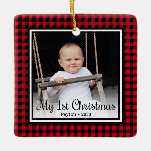 Ornement En Céramique 1er Noël du bébé (Devant)