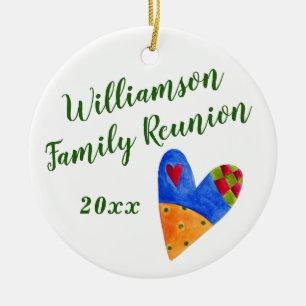 Ornement En Céramique 2018 Folk Famille Réunion Souvenir Noël Cadeau
