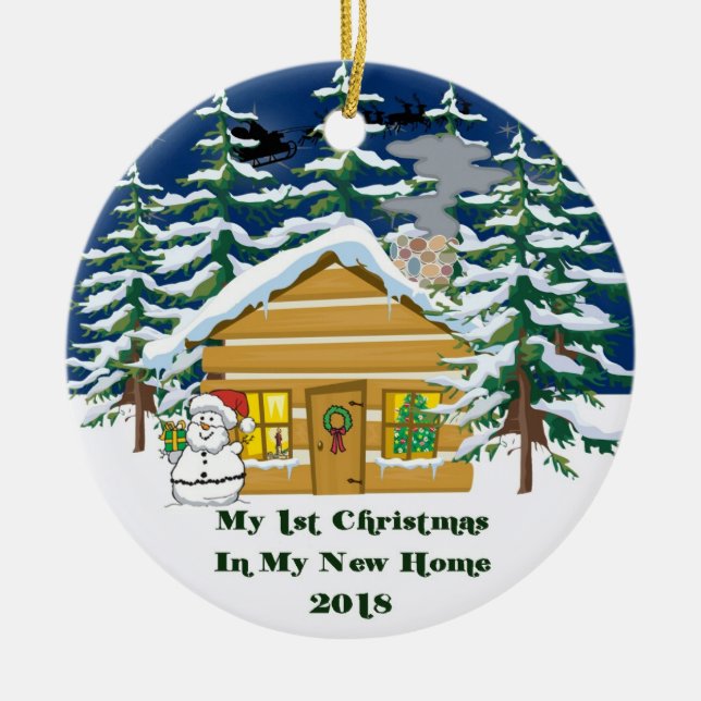 Ornement En Céramique 2018 mon nouveau Noël à la maison (Devant)