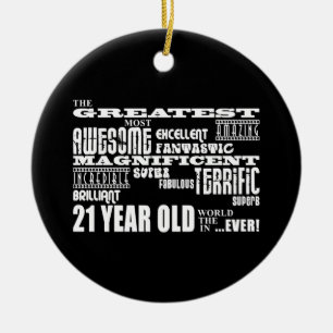 Ornement En Céramique 21èmes ans de fête d'anniversaire d'amusement