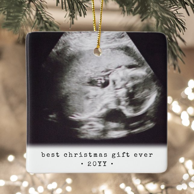 Ornement En Céramique 2 photo Meilleur cadeau Ever Baby Ultrasound Noël (Créateur téléchargé)