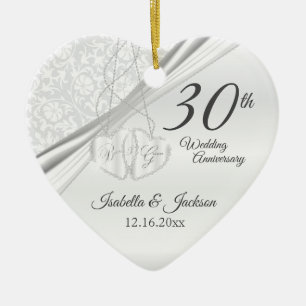 Ornement En Céramique 30e anniversaire du Mariage Pearl