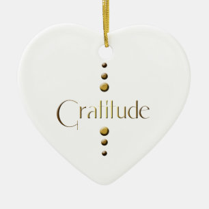 Ornement En Céramique 3 points Gold Block Gratitude
