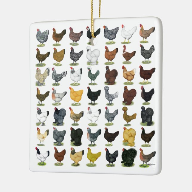 Ornement En Céramique 49 poules de poulet (Gauche)