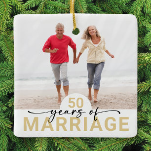 Ornement En Céramique 50 ans de mariage Mariage Anniversaire Photo