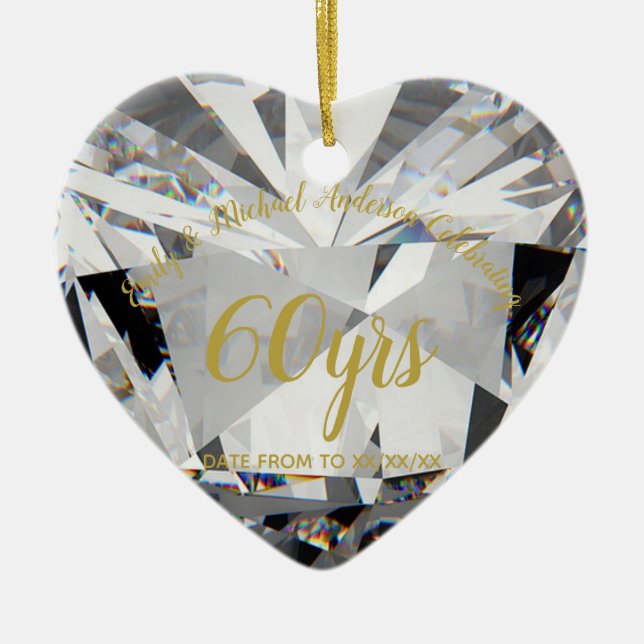 Ornement En Céramique 60e anniversaire Mariage Diable photo cadeau (Devant)