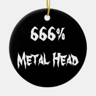 Ornement En Céramique 666%Tête métallique