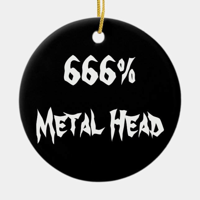 Ornement En Céramique 666%Tête métallique (Devant)