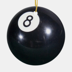 ORNEMENT EN CÉRAMIQUE 8 BALL NOËL ORNAMENT BILLIARDS JOUEURS DE PISCINE