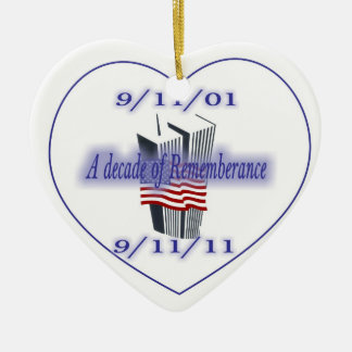 Ornement En Céramique 9-11 10ème souvenir d'anniversaire