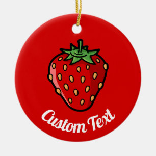 Ornement en céramique à l'icône de fraise