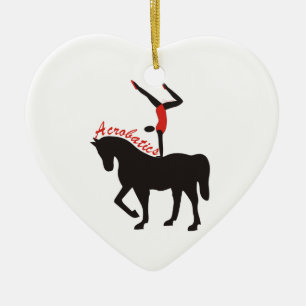 Ornement En Céramique acrobaties sur l'ornement personnalisé à cheval