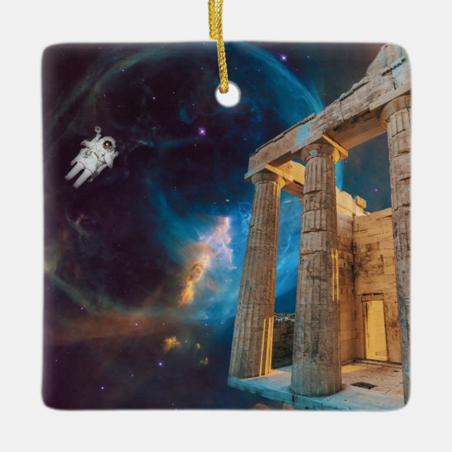 Ornement En Céramique Acropole du Parthénon La Grèce rencontre l'espace (Devant)
