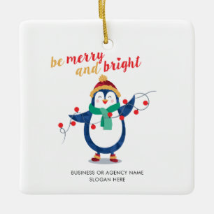 Ornement En Céramique Add Your Company Logo Business Owner Christmas