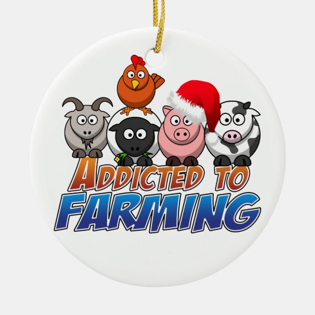 Ornement En Céramique Addicité à l'agriculture Noël (Devant)
