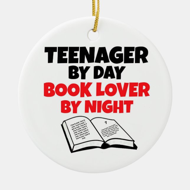Ornement En Céramique Adolescent par Day Book Lover par nuit (Devant)